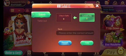 Safe Button Program In Teen Patti Club App