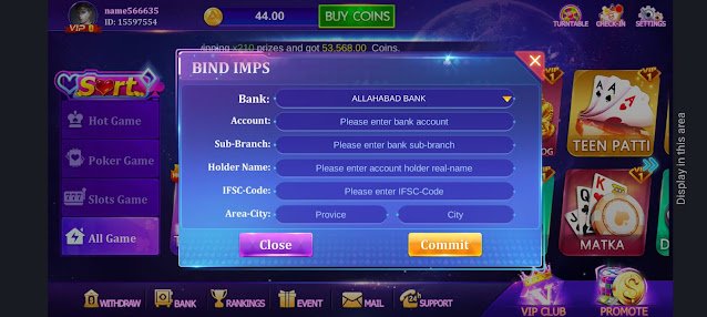 Withdrawal In Rummy perfect App