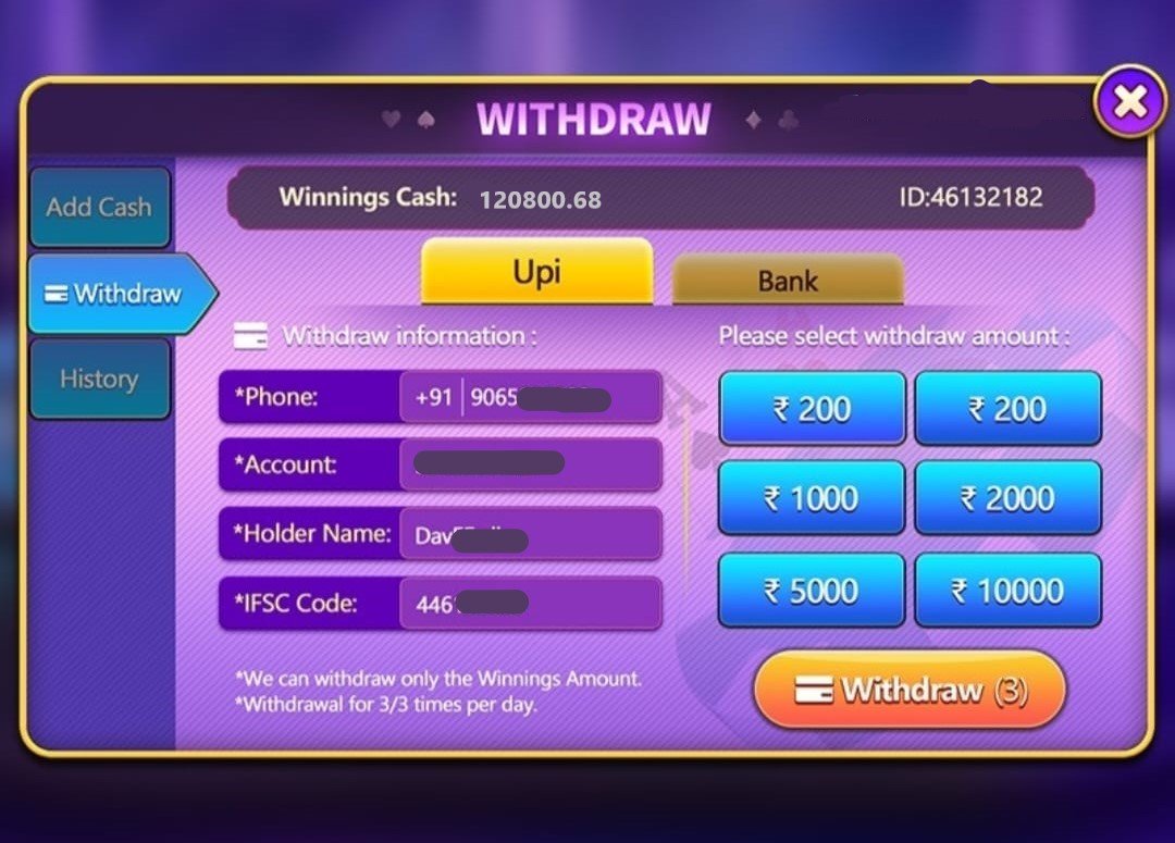 Add Cash Program “Master Rummy App”